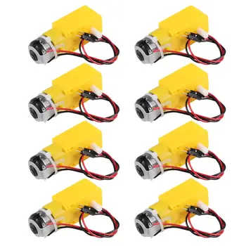 TT Motor Dual DC 3-6V Getriebemotor 200 U/min Übersetzungsverhältnis 1:48 Wellenmotor mit 2,54mm Kabel