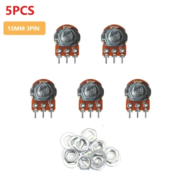 Drehpotentiometer WH148 B10K Linearpotentiometer 15mm 3pin 1K 2K 5K 20K 50K 100K 250K 500K 1M (5 Stück)