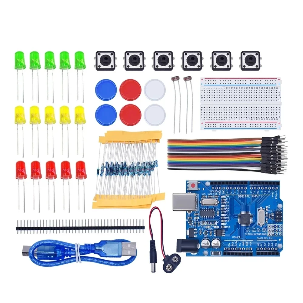 Starter-Kit für UNO R3 Mini Breadboard LED Jumper-Kabel Knopf für Arduino DIY-Kit Schulbildung Labor
