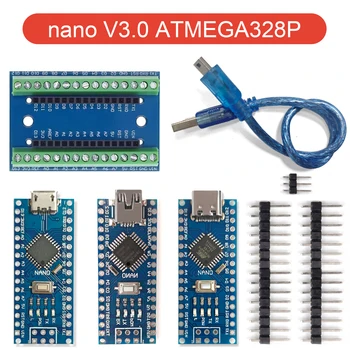 Nano V3.0 ATmega328P Mikrocontroller-Entwicklungsboard, kompatibel mit Arduino-Modul, Leiterplatte