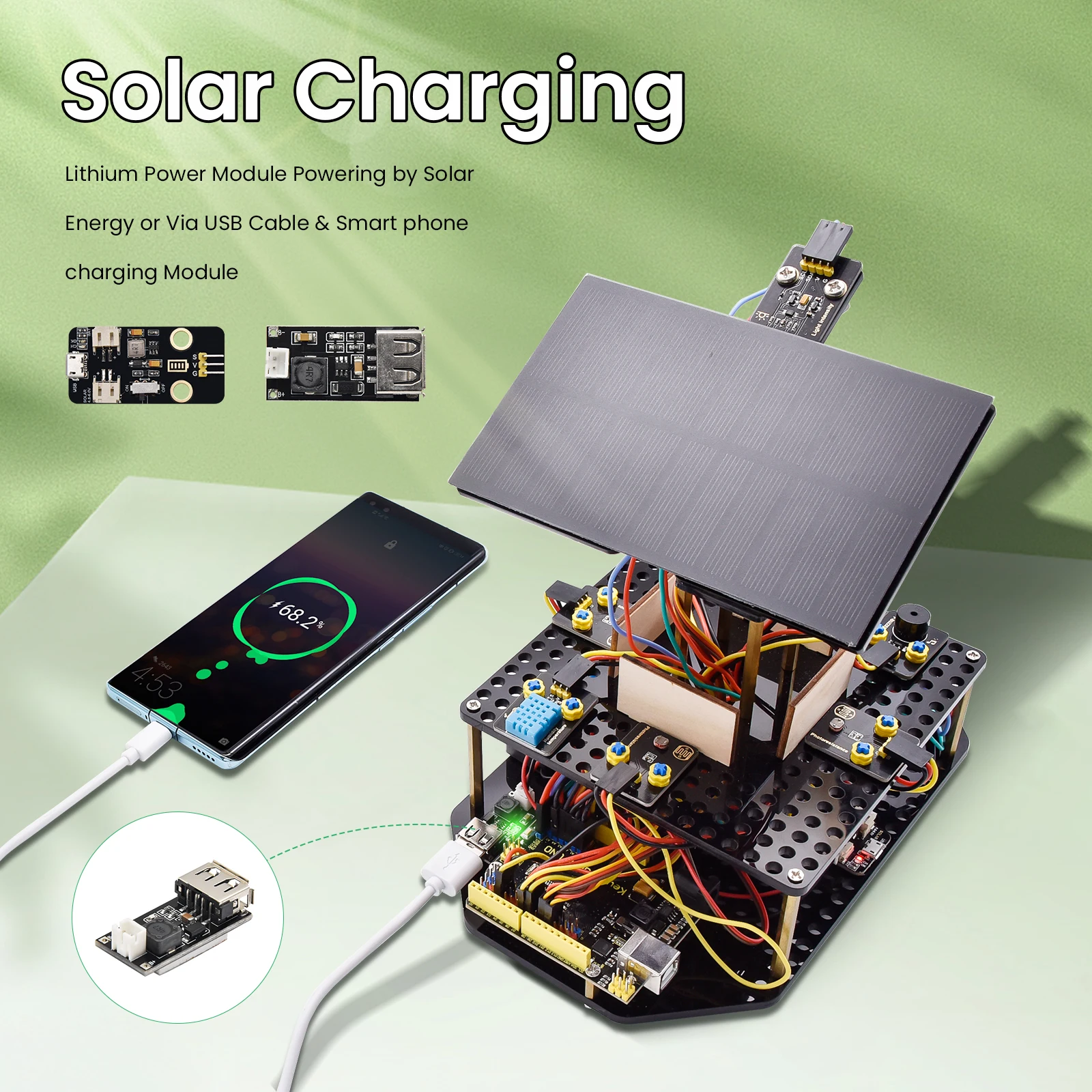 Keyestudio Acryl Smart Solar Tracker System Tracking Starter Kit für Arduino STEM Programmier-Kit DIY