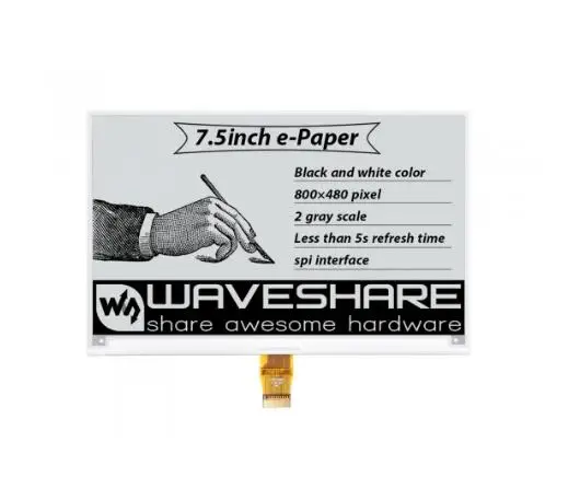 Waveshare 7,5 Zoll E-Paper, 800×480, Rohdisplay mit E-Ink – Bild 3