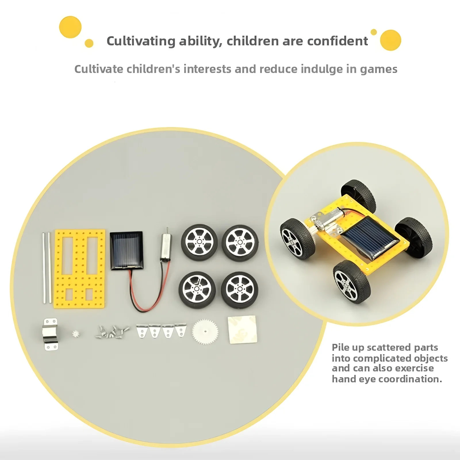 Solarbetriebenes Auto-Spielzeug für Kinder, Mini-DIY-Bausatz – Bild 6