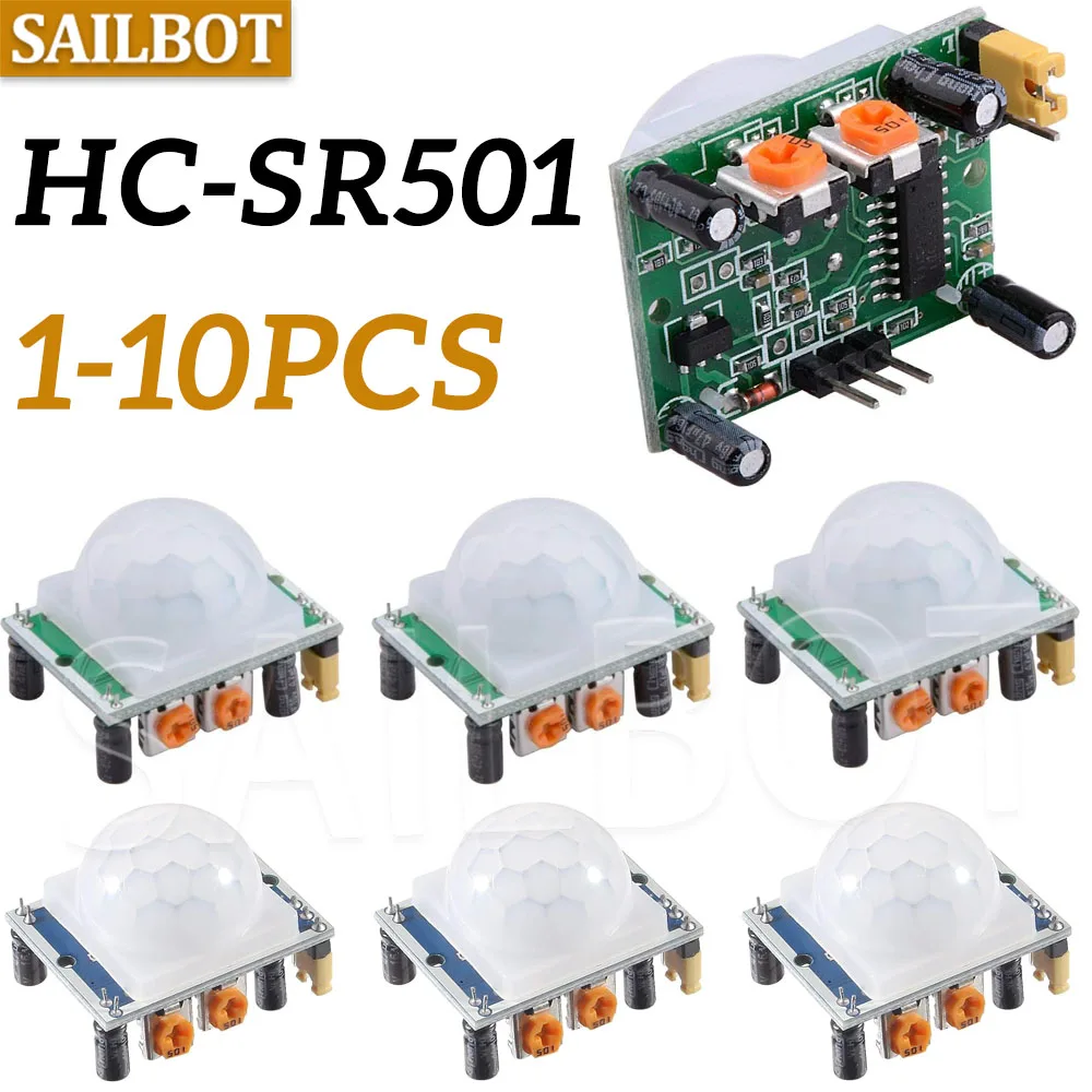 HC-SR501 PIR-Infrarotsensor, IR-Pyroelektrisches Infrarot-PIR-Bewegungssensor-Detektormodul für Arduino