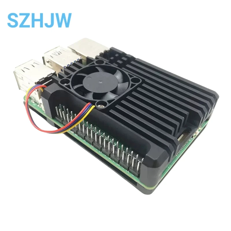 Raspberry Pi 5 Aluminium gehäuse Metalls chale mit Lüfter Silikon – Bild 3