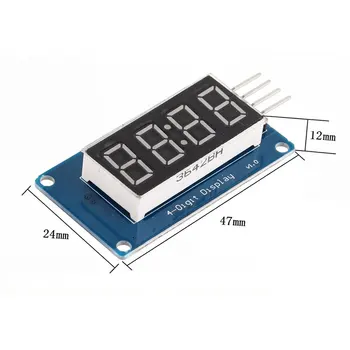 TM1637 LED-Anzeigemodul für Arduino 7-Segment 4-Bit 0,36 Zoll Uhr Rot Anode Digital Tube Vier Serielle