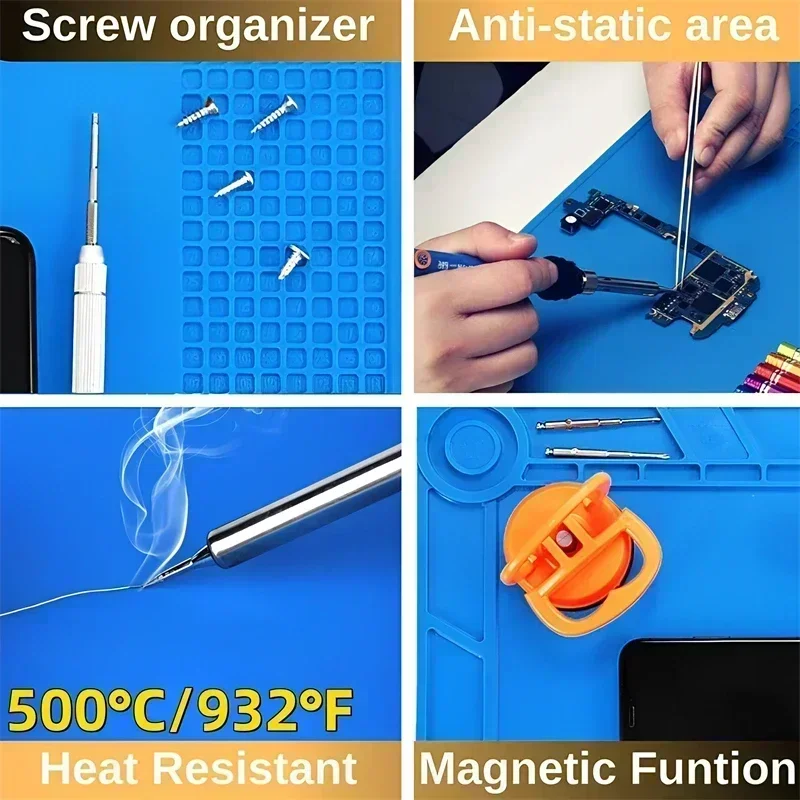 Magnetische Matte Silikon Reparaturmatte Platine Lötpad Hitzebeständig – Bild 4