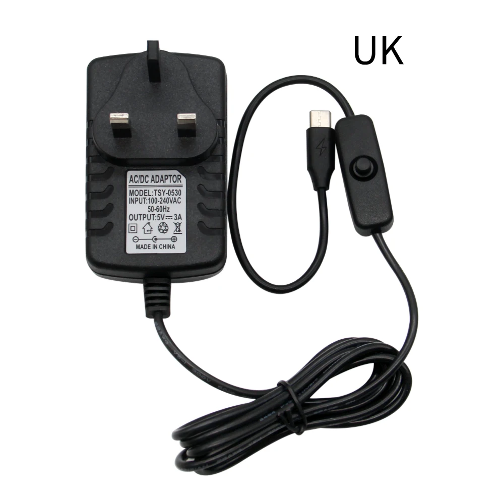 Raspberry Pi 4 Power Adapter 5V 3A Typ-C Mit AUF/OFF Schalter Taste EU – Bild 6