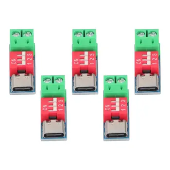 USB-C PD Trigger-Board-Modul Schnelllade-Adapter USB Typ-C zu 5V9V12V 20V Power Delivery Boost-Modul (5 Stück)