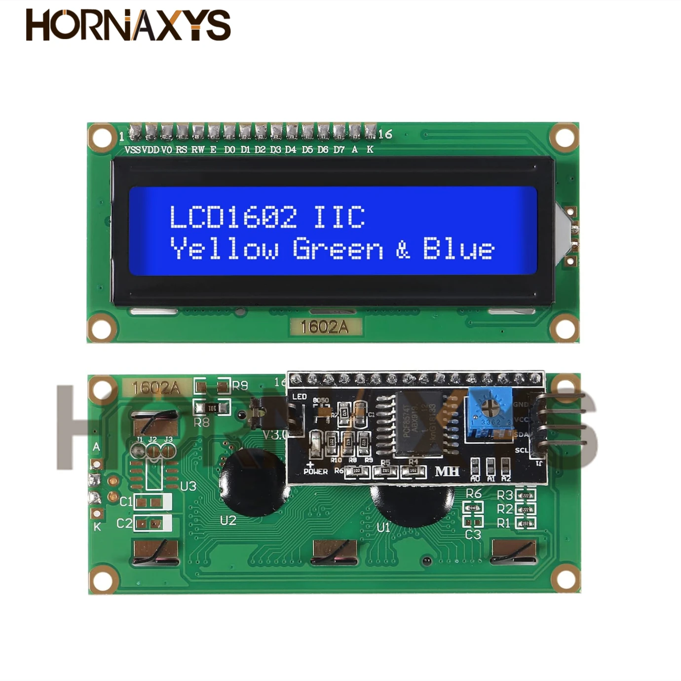 LCD1602+I2C Modul Blau / Gelbgrün Bildschirm 16x2 Zeichen LCD-Anzeige – Bild 4