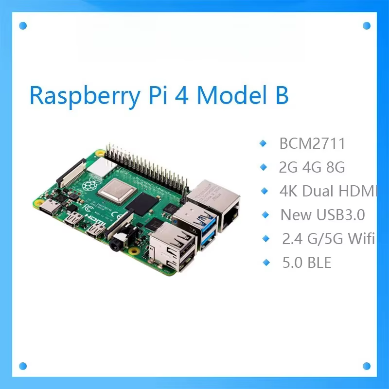 Raspberry Pi 4 Modell B Entwicklerboard-Kit RAM 2G 4G 8G 4-Kern-CPU 1,5GHz 3 Mal Schneller als Pi 3B+