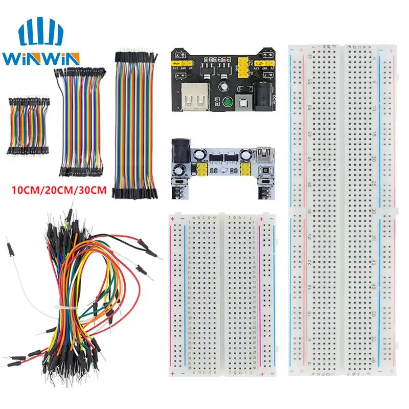 MB-102 MB102 Breadboard 400 830 Point Solderless PCB Bread Board Test Develop Dupont Line DIY für Arduino