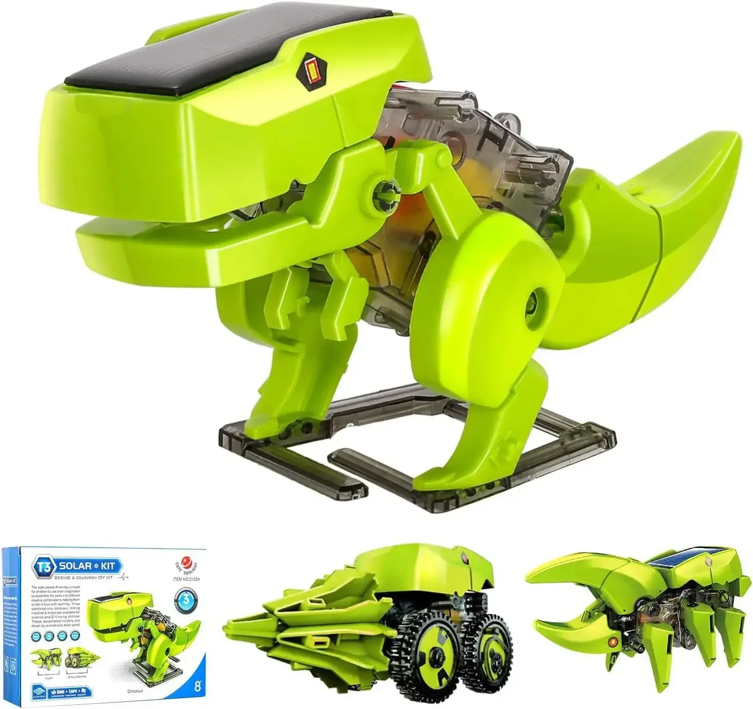 Montieren Solar Roboter Kit 3 in 1 Stiel Lernspiel zeug DIY Dinosaurier Spielzeug Wissenschaft Kits für Kinder