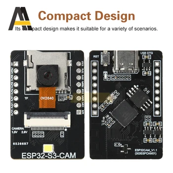 ESP32 S3 CAM OV2640 Kameramodul ESP32-S3 WLAN Bluetooth Entwicklungsboard Modul Bilderkennungsmodul Typ-C