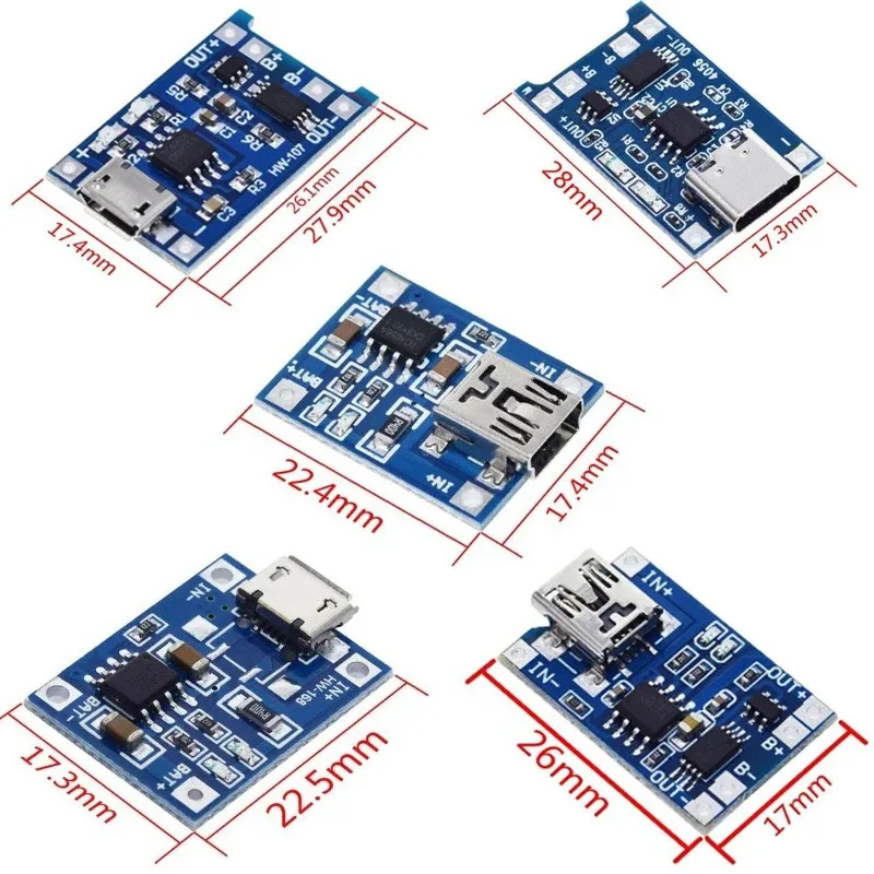 TP4056 18650 Lithium-Akku-Ladeplatte 3,7V 3,6V 4,2V 1A Lademodul – Bild 5