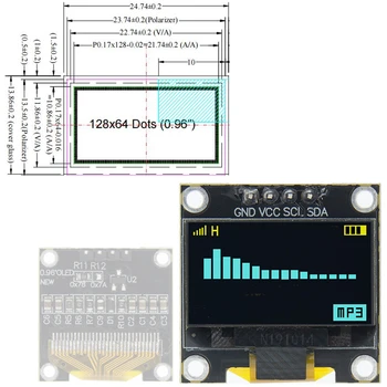 0,96 inch oled IIC Serien Weiß OLED Display Modul 128X64 I2C SSD1306 12864 LCD Screen Board Für Arduino