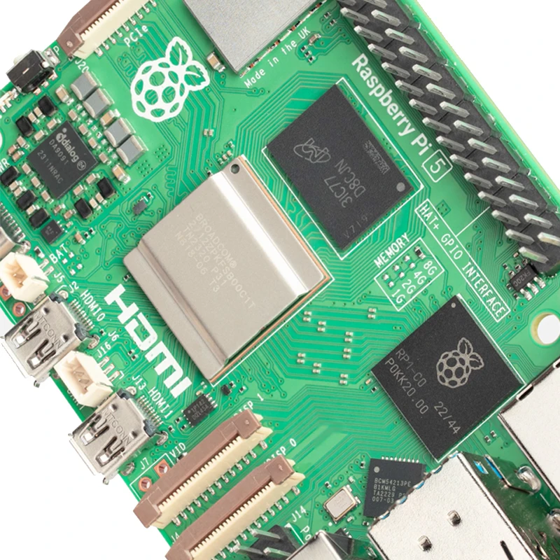 Raspberry Pi 5 Entwicklungsboard, Cortex-A76, 2GB/4GB/8GB RAM, PCIe, Gigabit LAN, USB 3.0, Linux & Python
