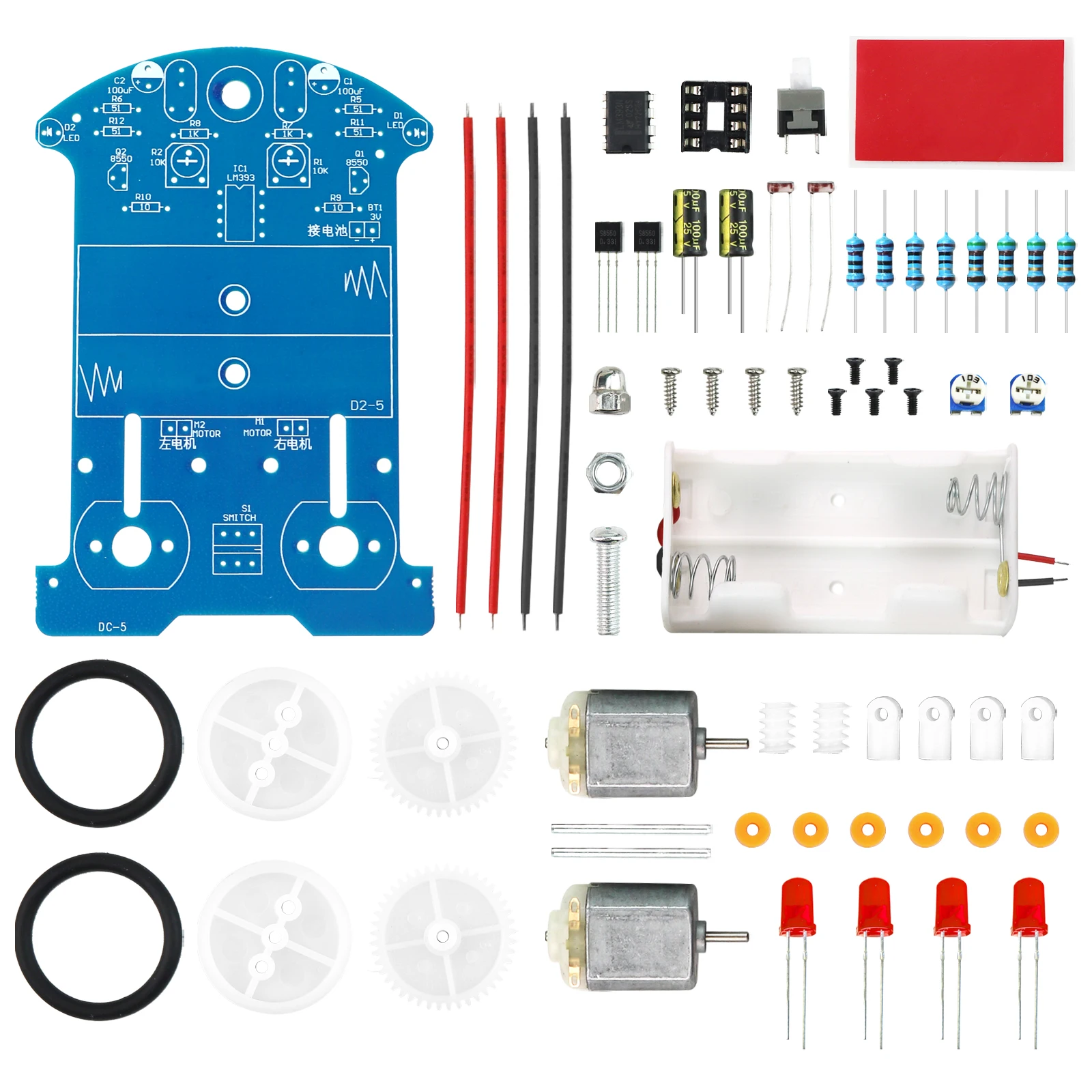 Praxis Löten Lernen Elektronik Kit Smart Car Löten Projekt Kits Linie Folgen Roboter Anfänger DIY Elektronik