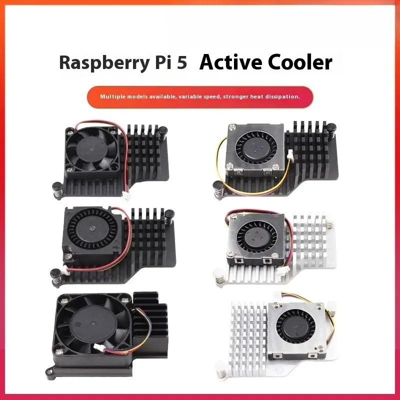 Aktiver Kühler Raspberry Pi 5 - Aluminium-Kühlkörper mit Lüfter und Wärmeleitpads, 5-V-PWM-Kühlung für Pi5