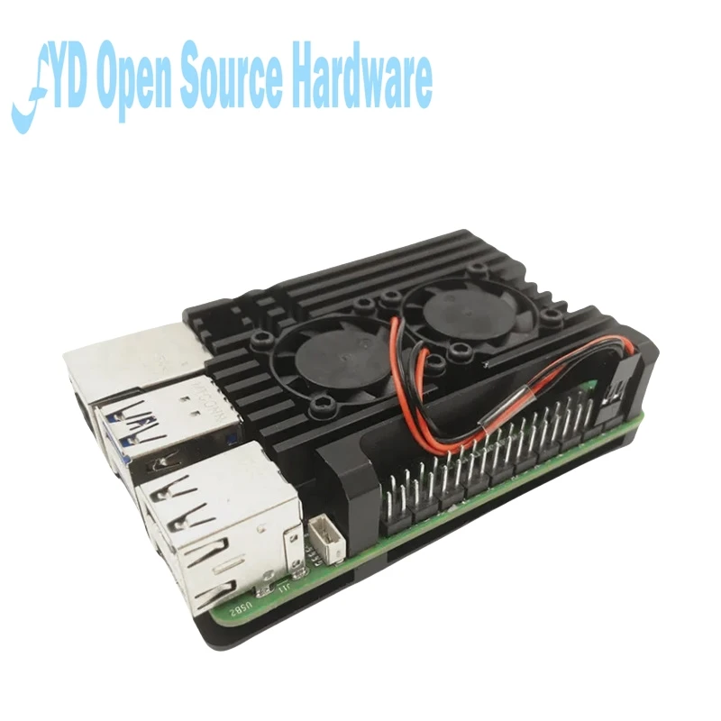 Raspberry Pi 5 Aluminium gehäuse Metalls chale mit Lüfter Silikon – Bild 5