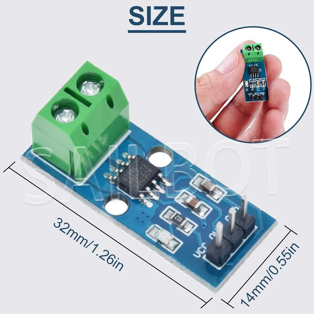 ACS712 5A 20A 30A Hall Strom Sensor Modul ACS712 Modell Für Arduino AC – Bild 4