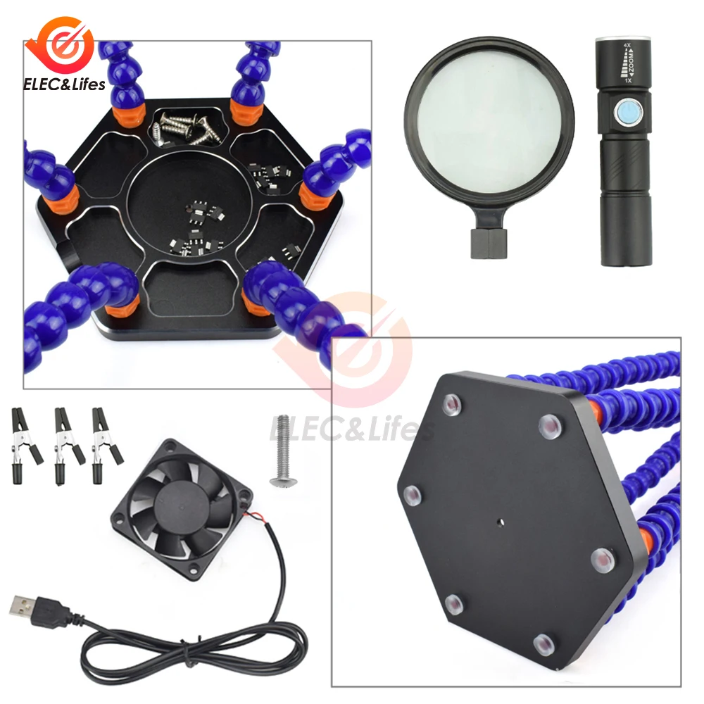 3X-5X Dritte Hand Löten PCB Halter Werkzeug Helfende Hände Handwerk – Bild 6