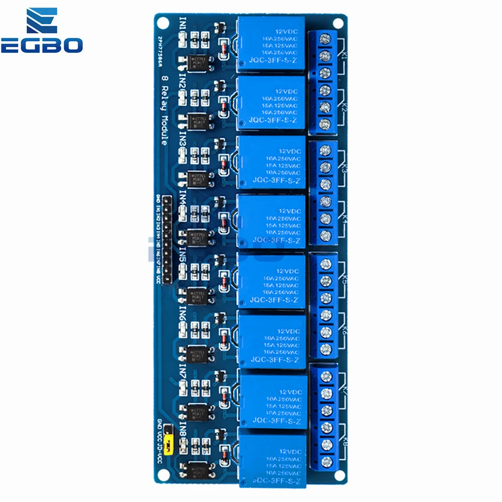 5V 12V 1 2 4 8 Kanal Relaismodul mit Optokoppler. Relaisausgang 1 2 4 – Bild 5