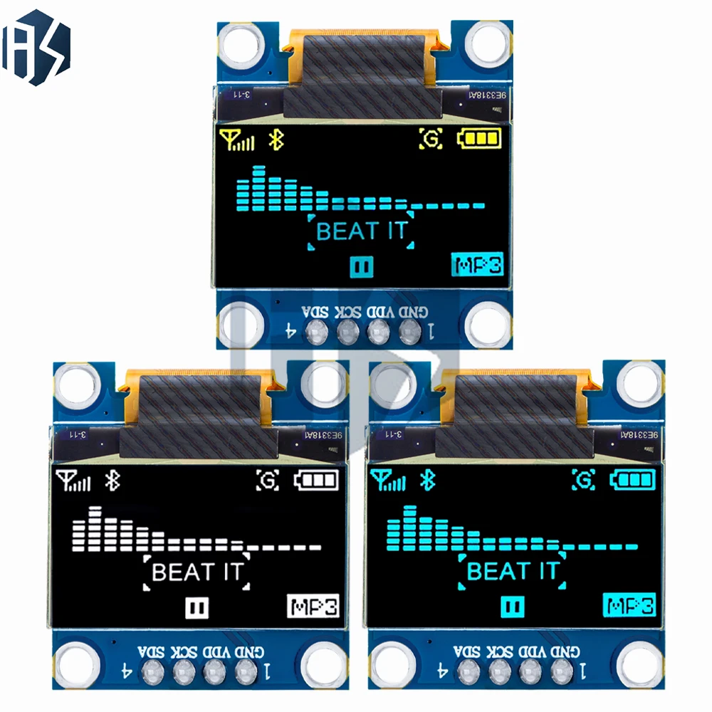 ‌ 0,96 Zoll I2C SSD1306 OLED-Anzeigemodul - 128 x 64 zweifarbiger – Bild 2