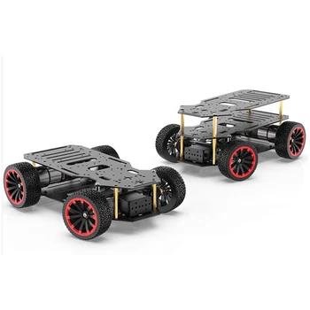 Zusammengebautes Ackerman-Roboterauto-Chassis aus Metall mit 5 kg Last, Dual-Encoder-Motor