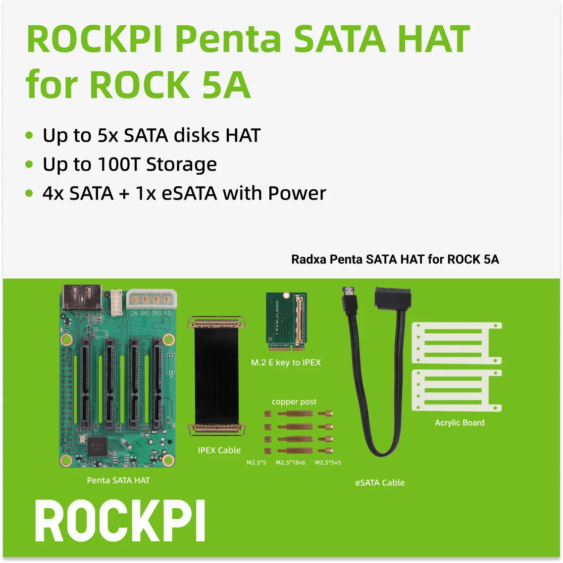 ROCKPI Penta SATA HAT - Bis zu 5x SATA-Scheiben HAT für Raspberry Pi 5 – Bild 3