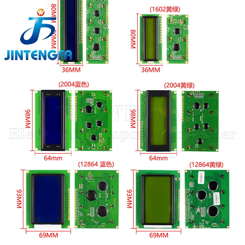 LCD1602 LCD 1602 2004 12864 Modul Blau Grüner Bildschirm 16x2 20X4 – Bild 5