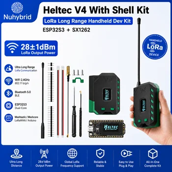 Heltec ESP32 LoRa V4 Entwicklungsboard ohne Batterie, Meshtastic Kit mit Heltec V4 Gehäuse, Antenne, ESP32-S3
