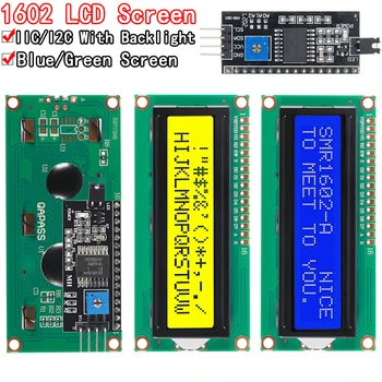 LCD-Modul Blau Grüner Bildschirm IIC/I2C 1602 für Arduino 1602 LCD UNO r3 Mega2560 LCD1602 LCD1602+I2C