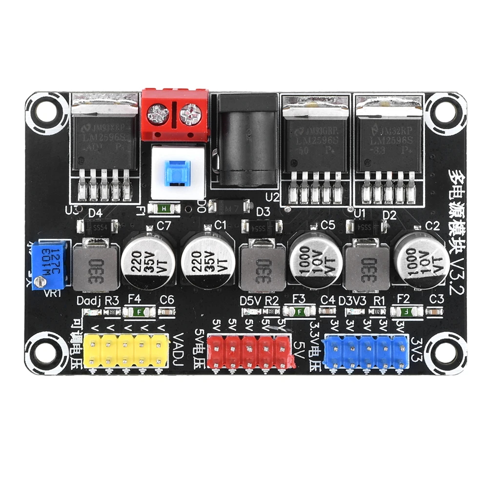 LM2596 DC7-25V zu DC3.3V/5V Einstellbares Step-Down-Modul, Geregeltes Stromversorgungsmodul, Geeignet