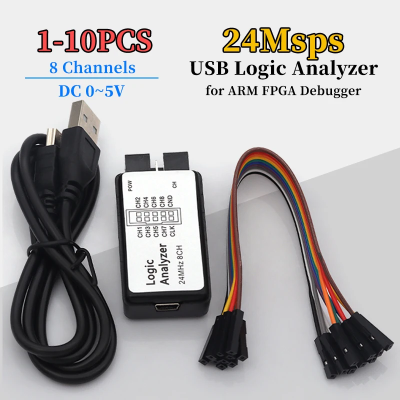 USB Logic Analyzer Mikrocontroller für ARM FPGA Debugger 24M Proben 8 Kanäle