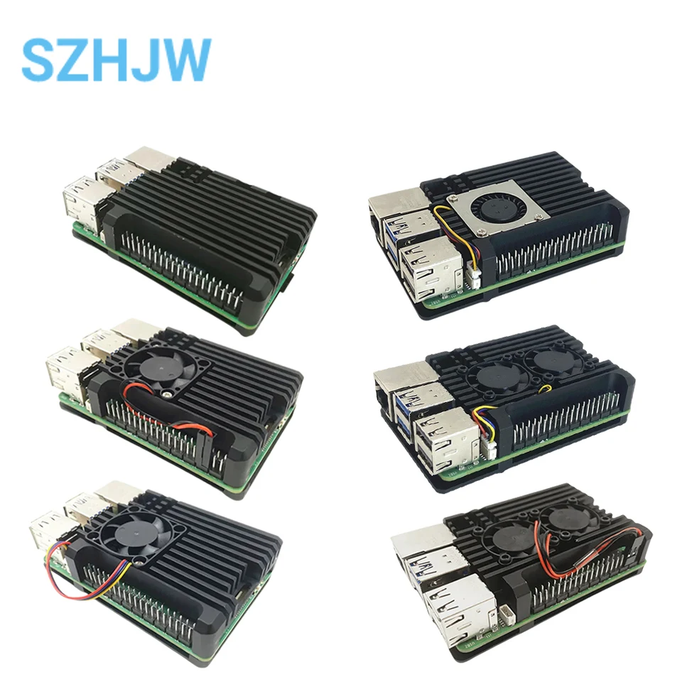 Raspberry Pi 5 Aluminium gehäuse Metalls chale mit Lüfter Silikon – Bild 6