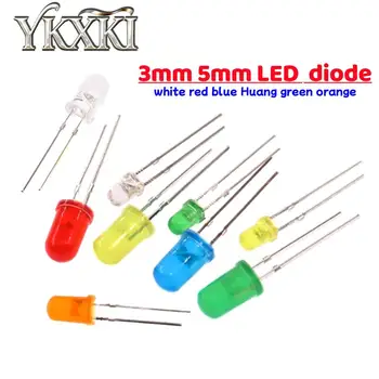 3mm 5mm LED Diode weiß rot blau Huang grün orange F3 F5 Light Emitting DIY Led Dioden elektronische (50 Stück)