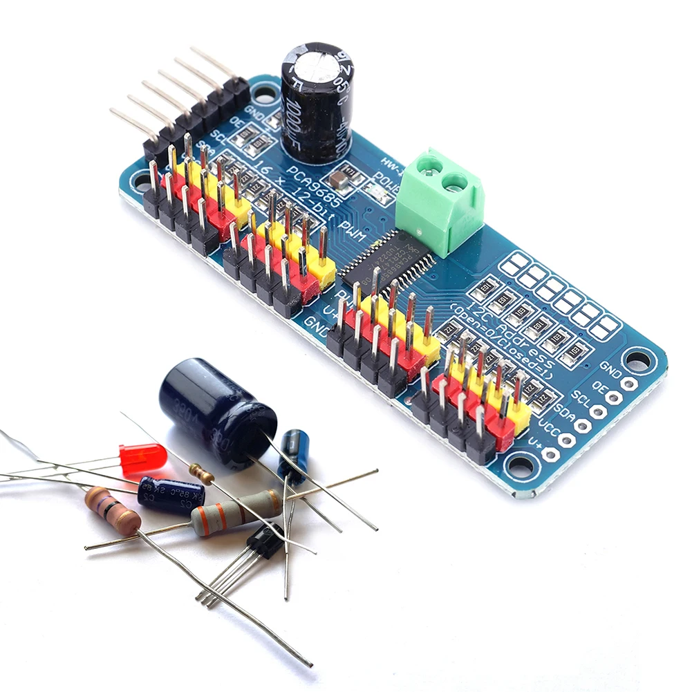 PCA9685 PWM Servo Treiberplatine IIC Schnittstelle 16 Kanal 12-Bit PWM – Bild 5