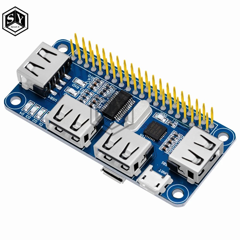 4 Ports USB HUB HAT für Raspberry Pi 3/2/Zero W Extension Board USB – Bild 5