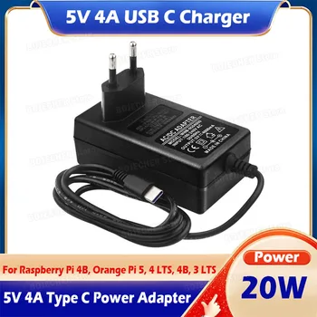 5V 4A USB-C-Ladegerät für Raspberry Pi 4B 20W Typ-C-Stromversorgungsadapter für Orange Pi 5/5B/4 LTS/4B/3