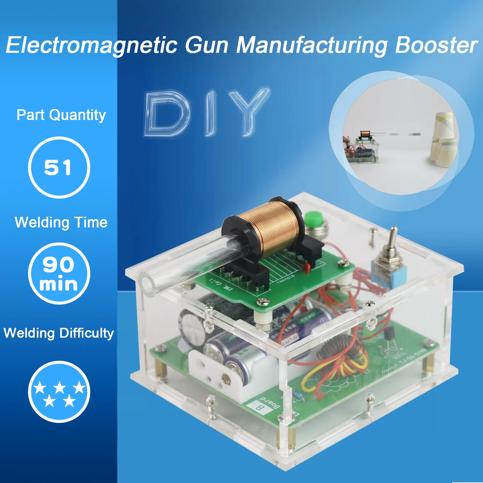 DIY elektronisches Kit Löten elektro magnetische Pistole Herstellung Booster Modul Schaltung elektronische