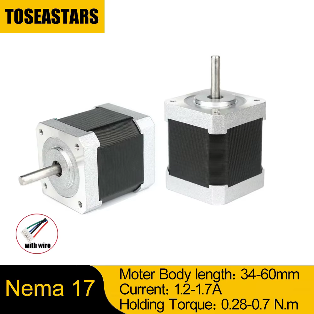 Nema 17 Schrittmotor 4 Anschlüsse 34-60 mm 0,28-0,7 Nm 2 A 1 m Kabel Nema17 Schrittmotor für DIY 3D-Drucker