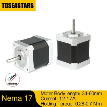 Nema 17 Schrittmotor 4 Anschlüsse 34-60 mm 0,28-0,7 Nm 2 A 1 m Kabel Nema17 Schrittmotor für DIY 3D-Drucker