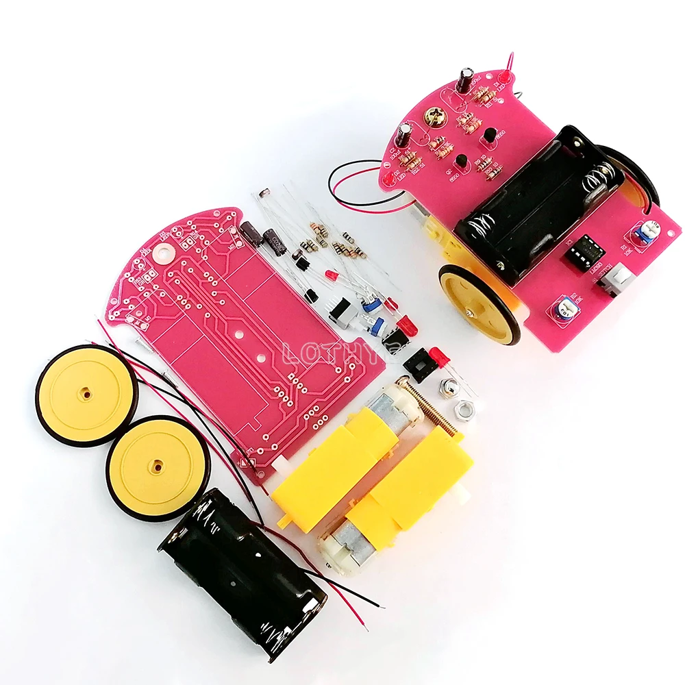 Mini Intelligentes Linienfolge-Auto DIY Elektronik-Bausatz Lichtempfindlicher Roboter Smart-Kits Schultraining