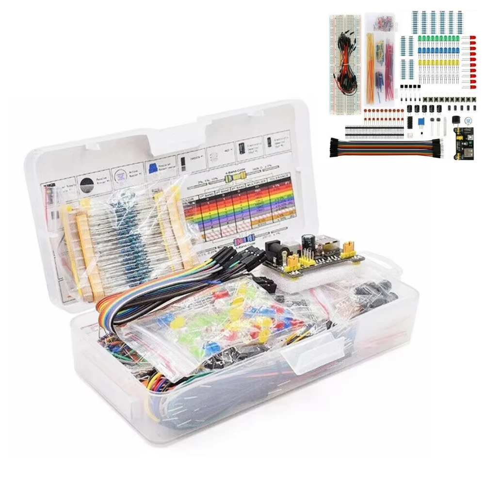 DIY-Projekt-Starter-Kit für Arduino-Kit, elektronisches DIY-Kit, elektronisches Komponenten-Set mit Box, 830