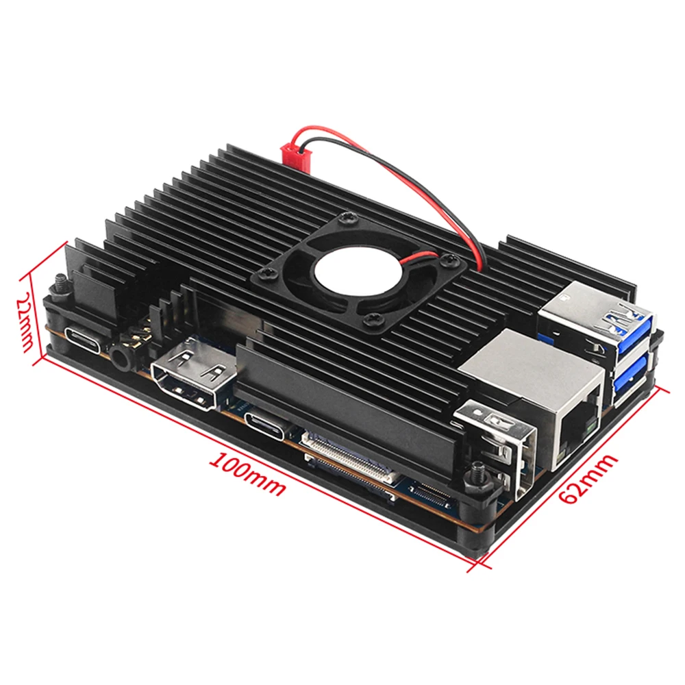 DIY Kits Orange Pi 5 Aluminium legierung Schutzhülle mit Lüfter – Bild 3