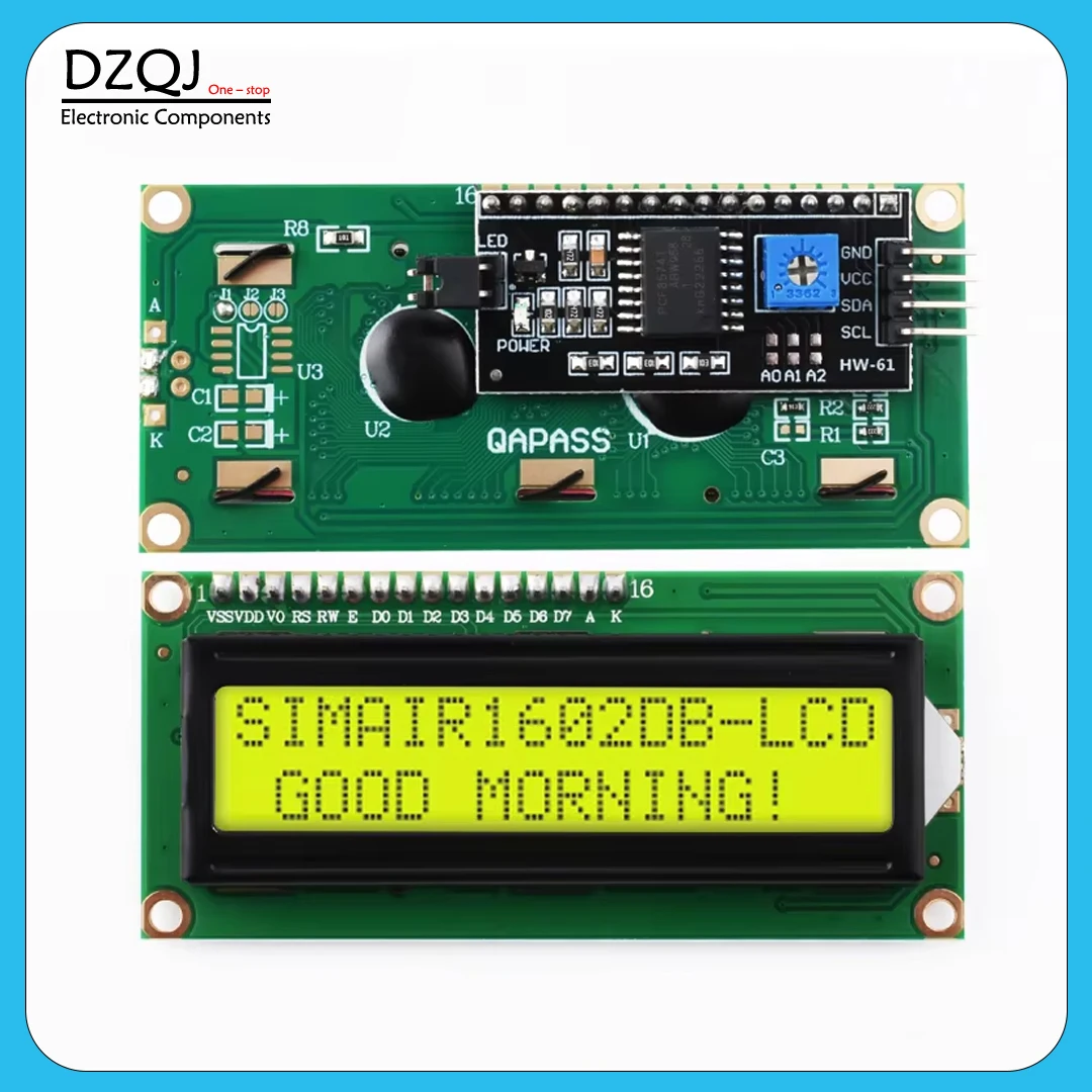 LCD1602 1602A 16x2 Zeichen-Displaymodul Blau Gelb Grün Grau – Bild 5