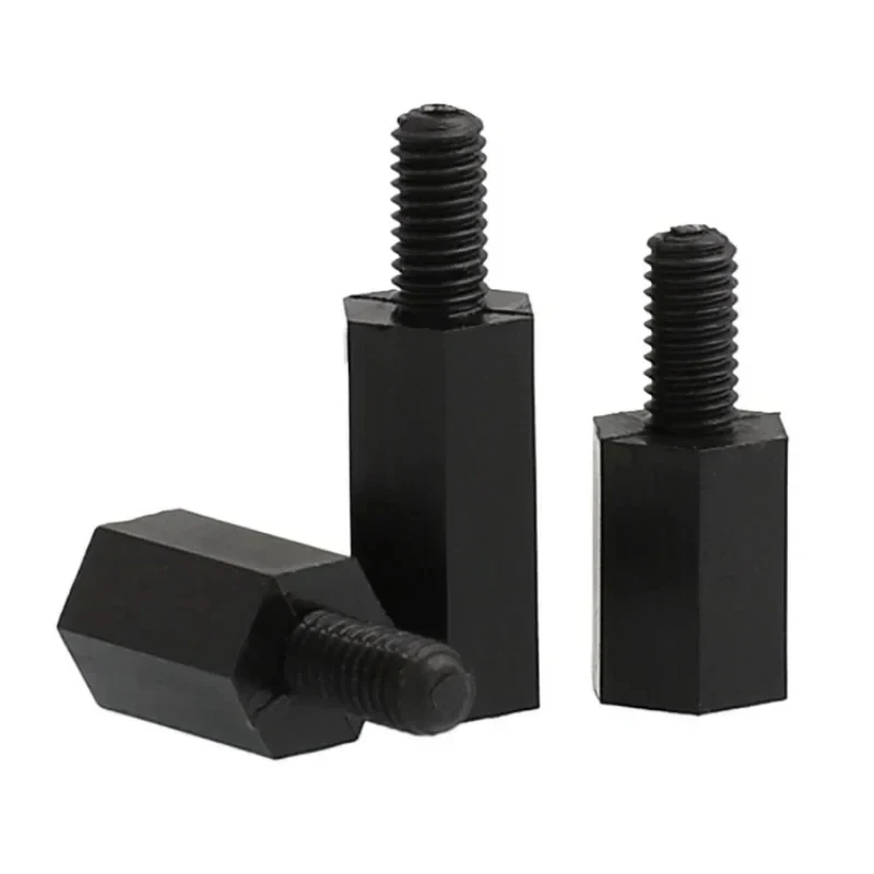 M2 bis M6 Schwarzer Sechskant-Nylon-Abstandshalter – Bild 5