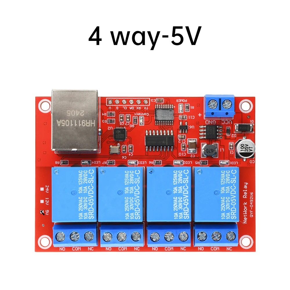 Relaismodul 4/8 Kanal 5V 12V 24V TCPIP Netzwerk-Relaismodul LAN-Steuerung Intelligentes Gerät Fernbedienung