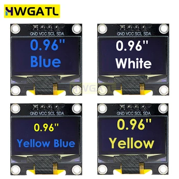 HWGATL 0,96 Zoll OLED SSD1306 Weiß/Blau/Gelb 128X64 IIC I2C Serielles Anzeigemodul 12864 LCD-Bildschirmplatine